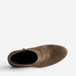 Boots marron cuir velours