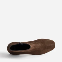 Boots marron cuir velours