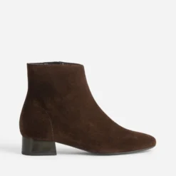 Boots marron cuir velours