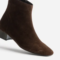 Boots marron cuir velours