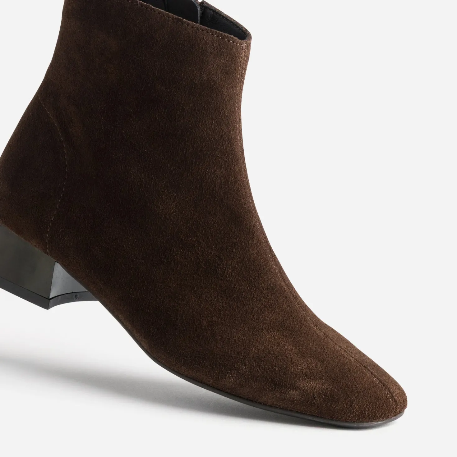 Boots marron cuir velours