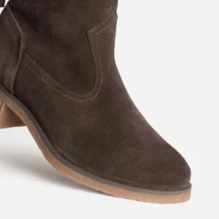 Boots marron cuir velours fourré