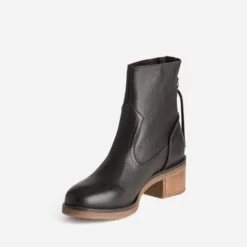 Boots marron cuir zip arrière