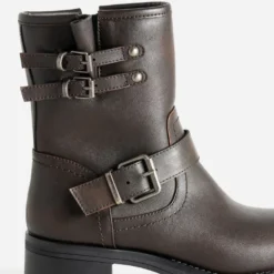 Boots marron esprit motard