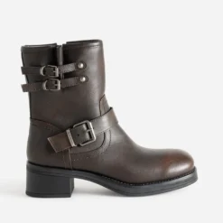 Boots marron esprit motard