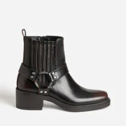 Boots marron esprit motard