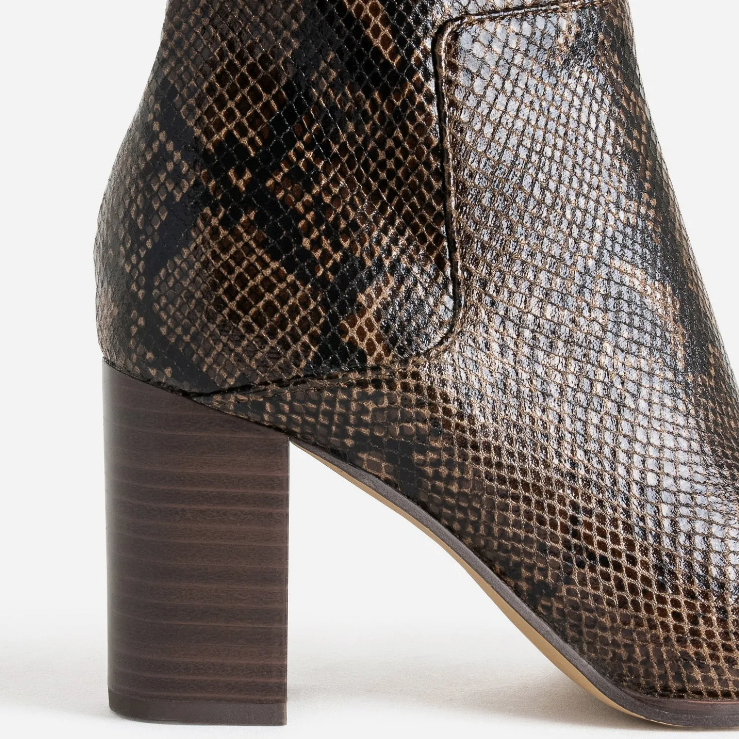 Boots marron imprimé effet python