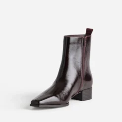Boots marron verni cuir