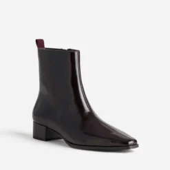 Boots marron verni cuir