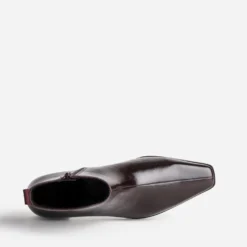 Boots marron verni cuir