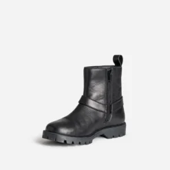 Boots motard BUGGY noir cuir