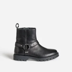 Boots motard BUGGY noir cuir