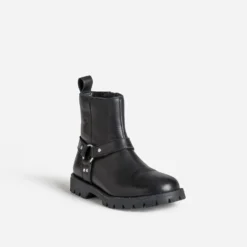 Boots motard BUGGY noir cuir