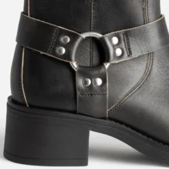 Boots motard TEXTO gris foncé en cuir