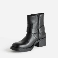 Boots motard TEXTO noir cuir