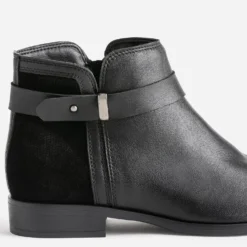 Boots noir bi matière