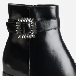 Boots noir boucle à strass