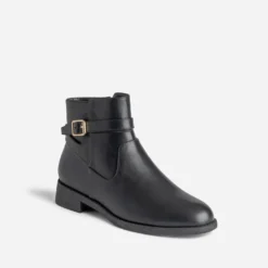 Boots noir éco-conçu avec bride cheville