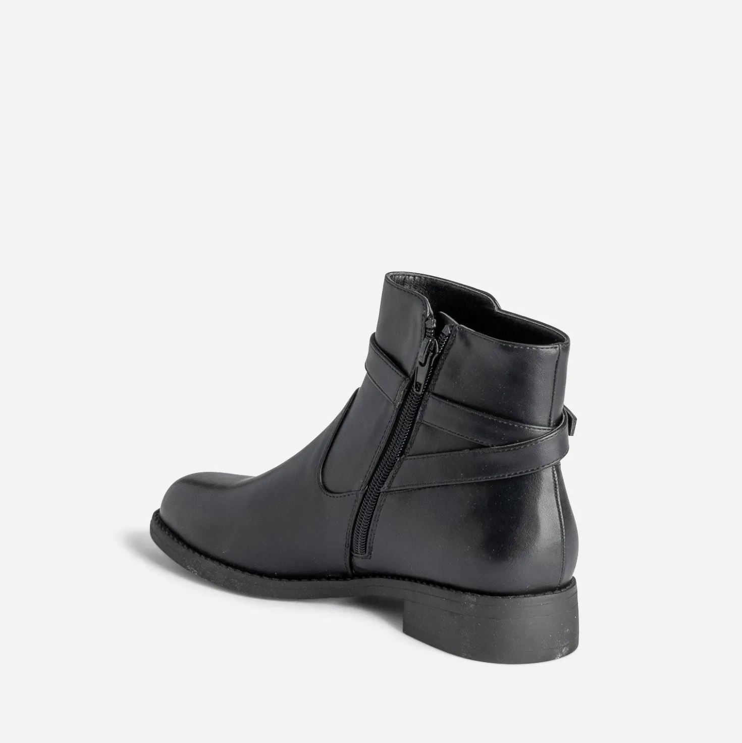 Boots noir éco-conçu avec bride cheville