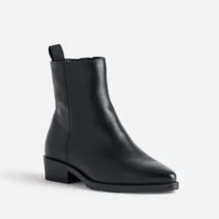 Boots noir cuir bout pointu
