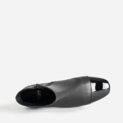 Boots noir cuir bout verni