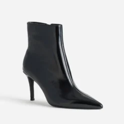 Boots noir cuir talon aiguille