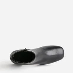 Boots noir en cuir à plateforme