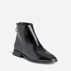 Boots noir glacé avec zip arrière