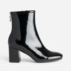 Boots noir verni zip arrière