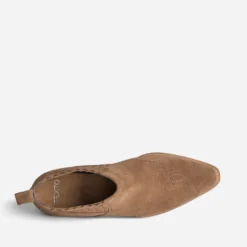 Boots santiag TEXTO taupe cuir velours
