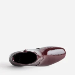 Boots à talon bordeaux verni