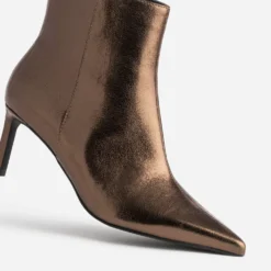 Boots à talon bronze métallisé
