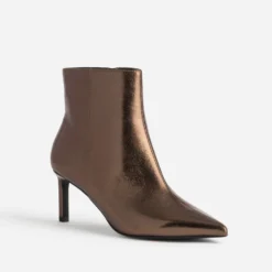 Boots à talon bronze métallisé