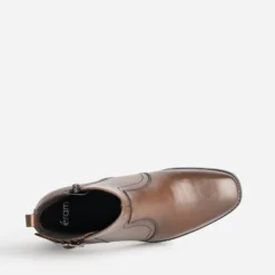 Boots à talon marron cuir