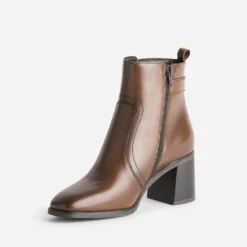 Boots à talon marron cuir