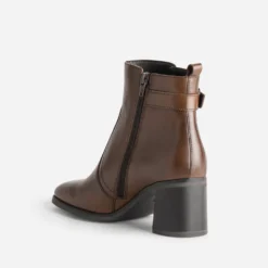 Boots à talon marron cuir