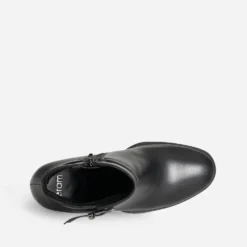 Boots à talon noir cuir