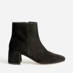 Boots à talon noir cuir velours