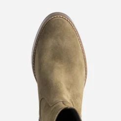 Boots taupe cuir velours