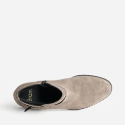 Boots taupe cuir velours