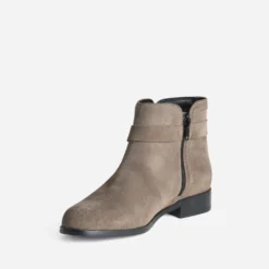 Boots taupe cuir velours