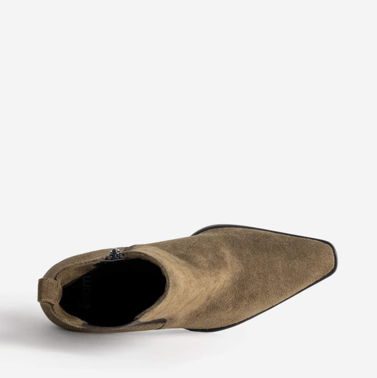 Boots taupe cuir velours esprit santiag