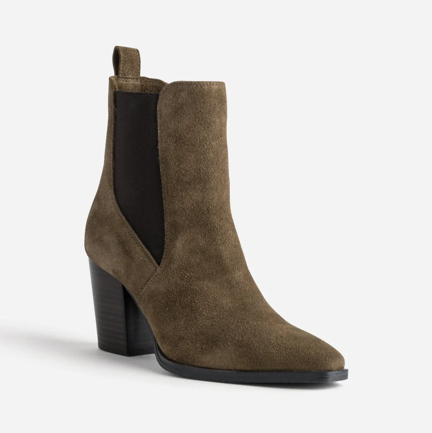 Boots taupe cuir velours esprit santiag