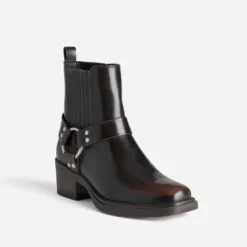 Boots TEXTO bordeaux esprit motard