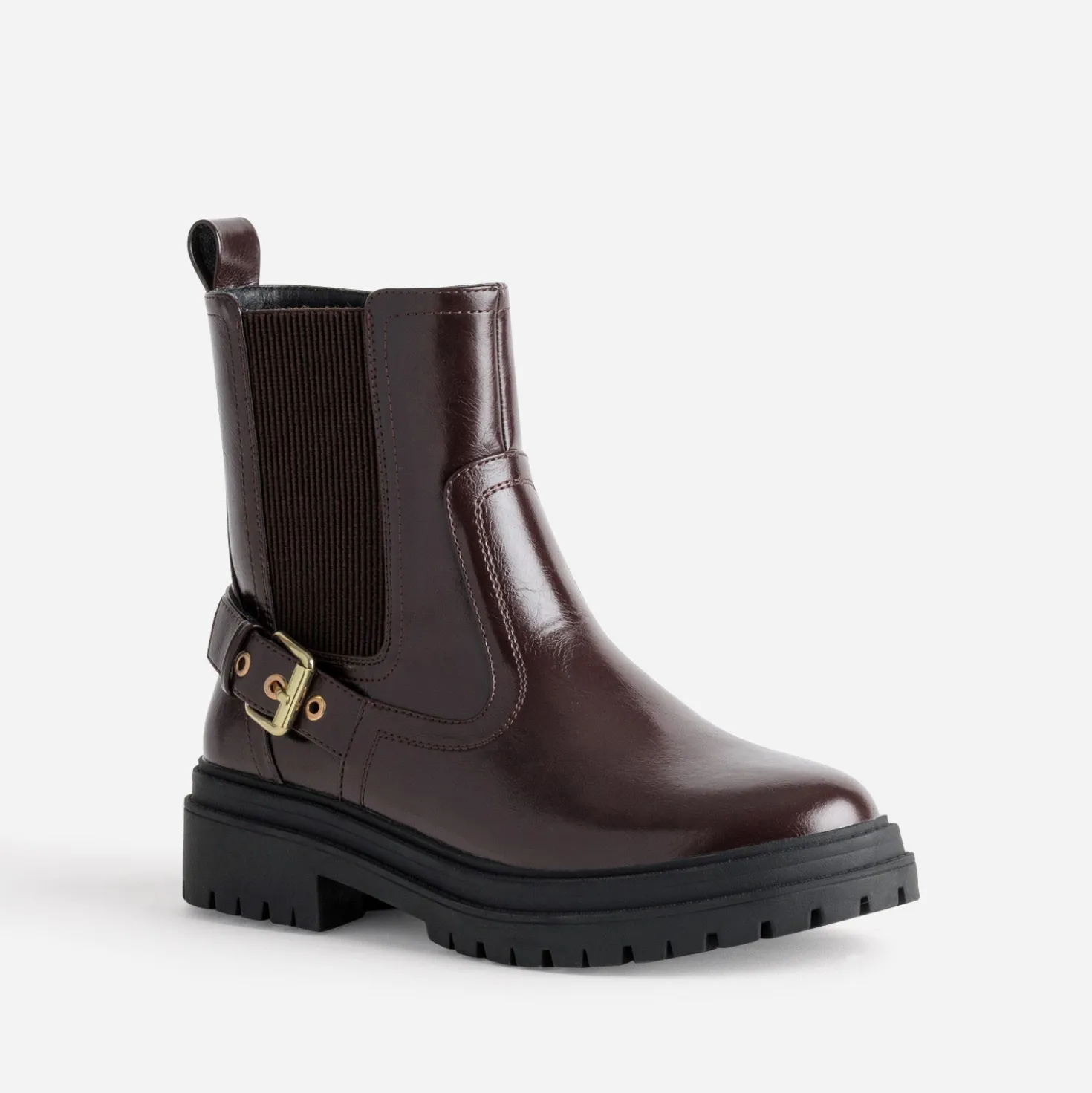 Boots TEXTO bordeaux glacé esprit motard