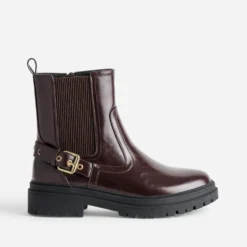 Boots TEXTO bordeaux glacé esprit motard