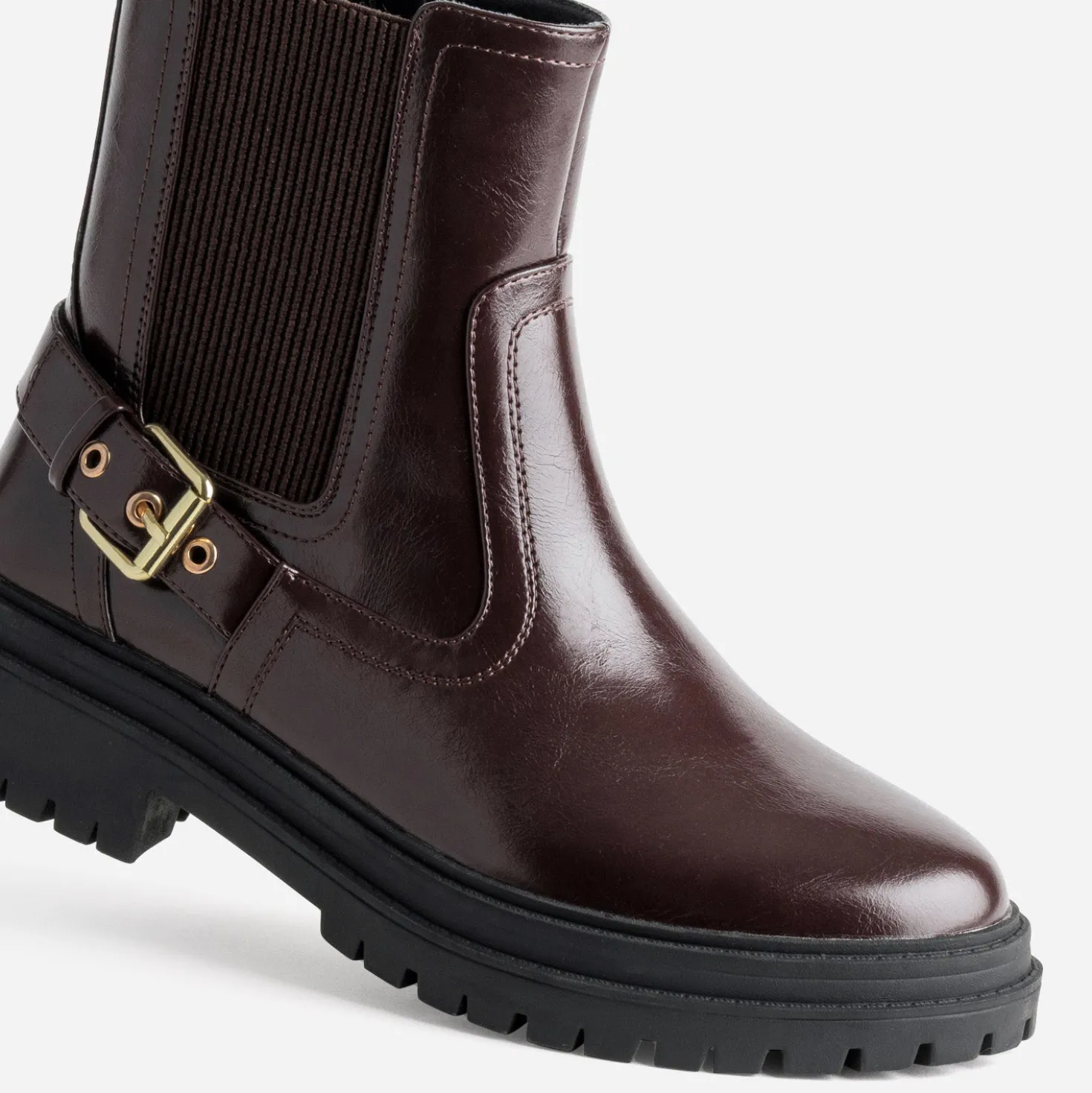 Boots TEXTO bordeaux glacé esprit motard