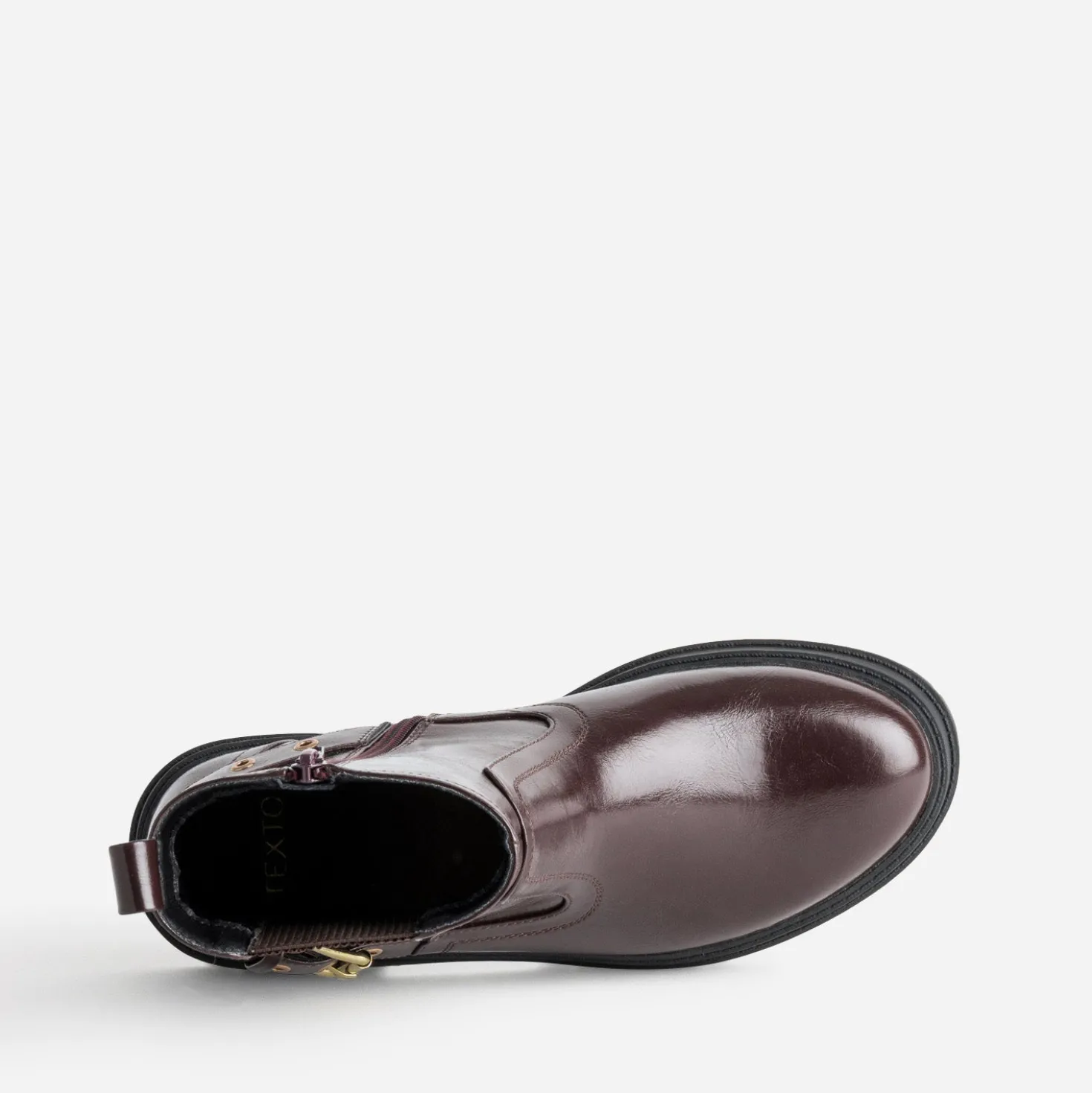 Boots TEXTO bordeaux glacé esprit motard