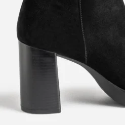 Boots TEXTO en cuir noir à talon