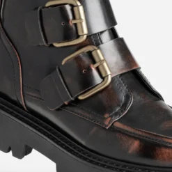 Boots TEXTO marron brossé semelle crantée
